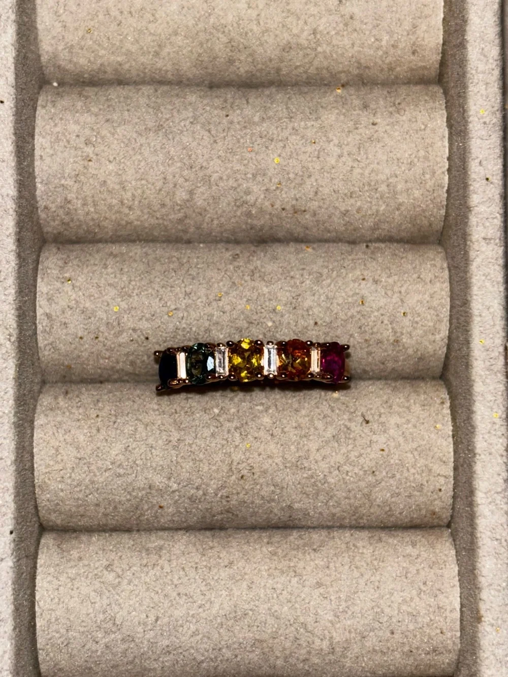 jcpenney Gold Tone Multi-Gem Color Accent Band